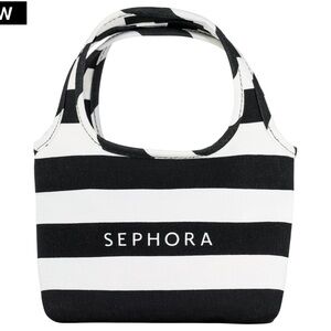 Sephora Black and White Striped Tote Bag